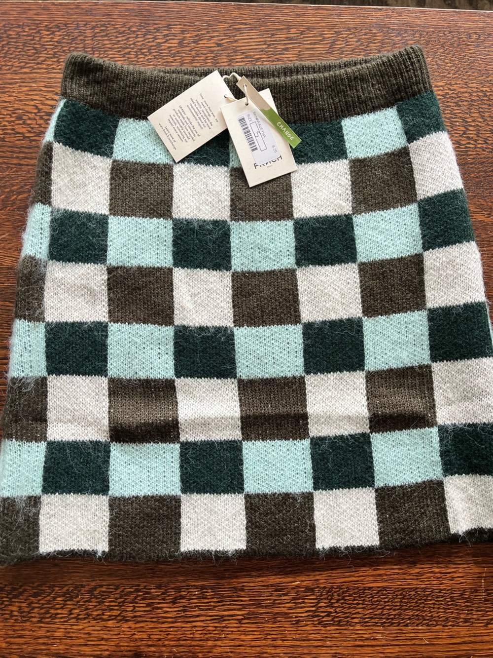 Wool Blend Knit Mini Skirt